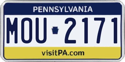 PA license plate MOU2171