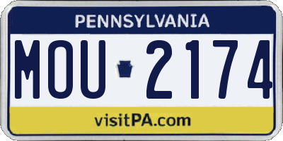 PA license plate MOU2174