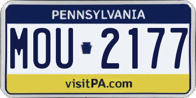 PA license plate MOU2177