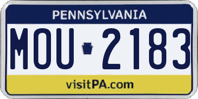 PA license plate MOU2183