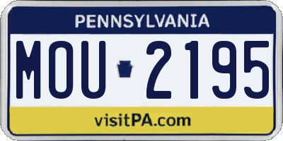 PA license plate MOU2195