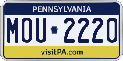 PA license plate MOU2220