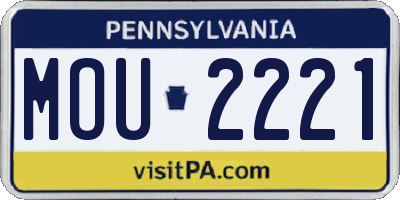 PA license plate MOU2221