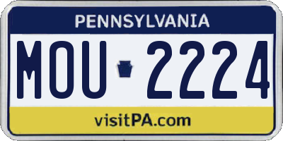PA license plate MOU2224