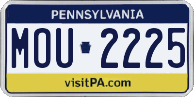 PA license plate MOU2225