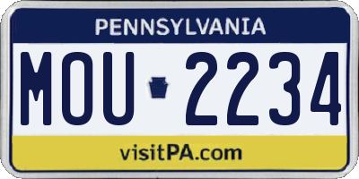 PA license plate MOU2234