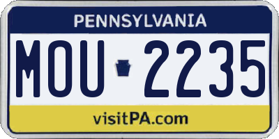 PA license plate MOU2235