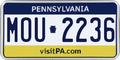 PA license plate MOU2236