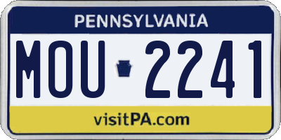 PA license plate MOU2241