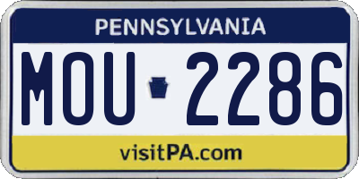 PA license plate MOU2286
