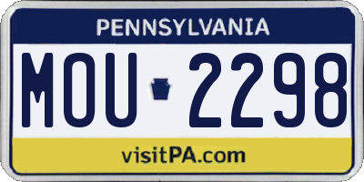 PA license plate MOU2298