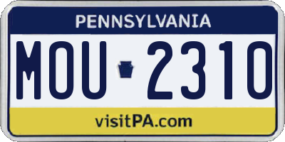 PA license plate MOU2310