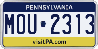 PA license plate MOU2313