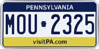 PA license plate MOU2325