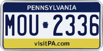 PA license plate MOU2336