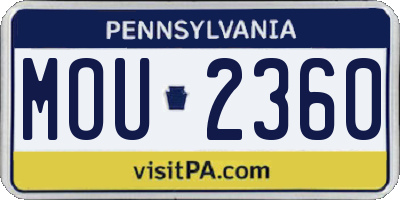 PA license plate MOU2360