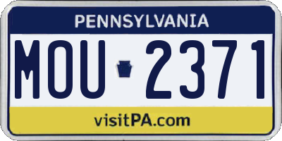 PA license plate MOU2371