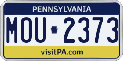 PA license plate MOU2373