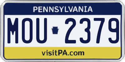 PA license plate MOU2379