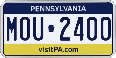 PA license plate MOU2400