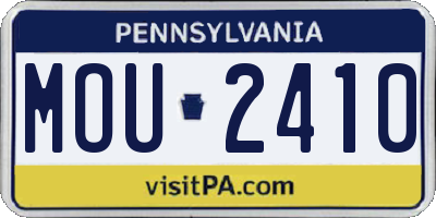 PA license plate MOU2410