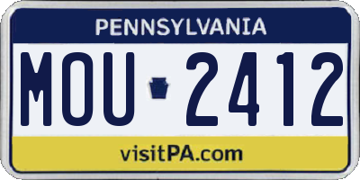 PA license plate MOU2412