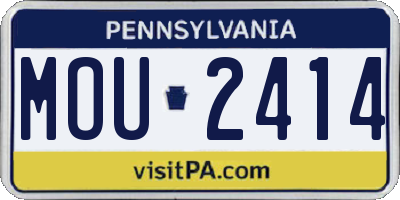 PA license plate MOU2414