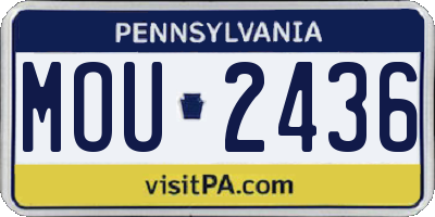 PA license plate MOU2436