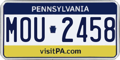 PA license plate MOU2458