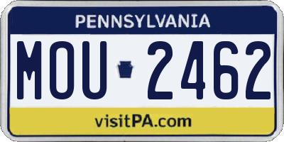PA license plate MOU2462