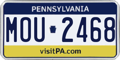 PA license plate MOU2468