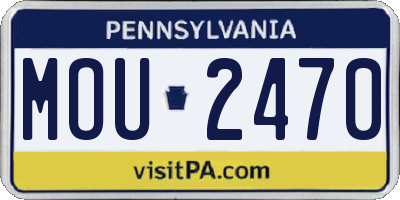 PA license plate MOU2470