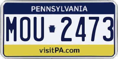 PA license plate MOU2473