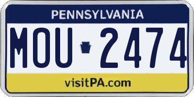 PA license plate MOU2474