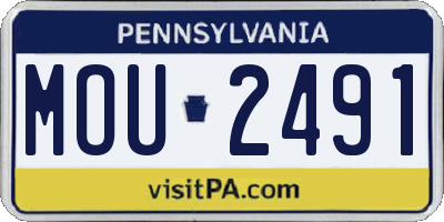 PA license plate MOU2491