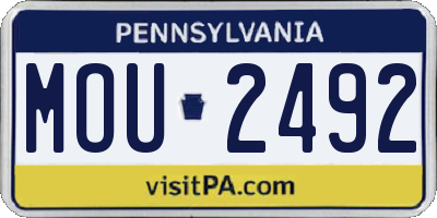 PA license plate MOU2492