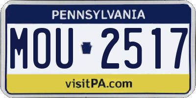 PA license plate MOU2517