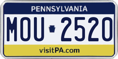 PA license plate MOU2520
