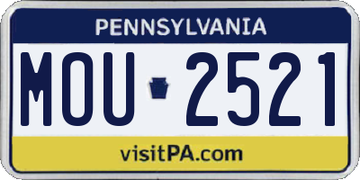 PA license plate MOU2521