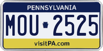 PA license plate MOU2525