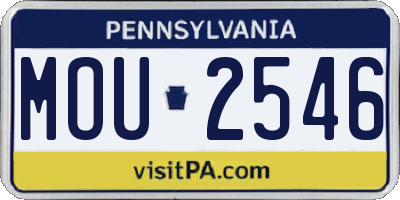 PA license plate MOU2546