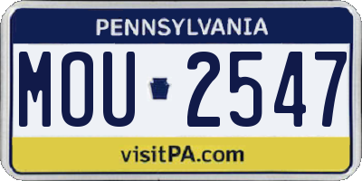 PA license plate MOU2547