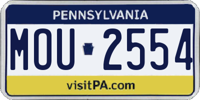 PA license plate MOU2554