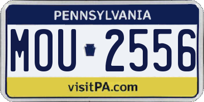 PA license plate MOU2556