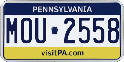 PA license plate MOU2558