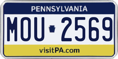 PA license plate MOU2569