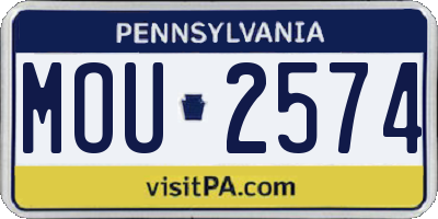PA license plate MOU2574