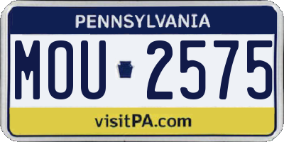 PA license plate MOU2575