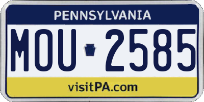 PA license plate MOU2585