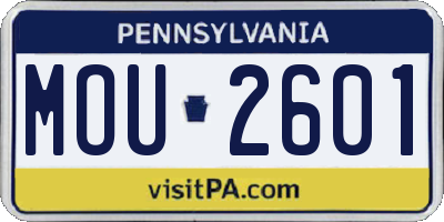 PA license plate MOU2601